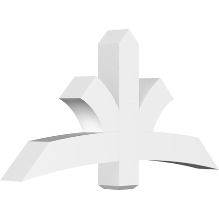 Ekena Millwork Davenport Architectural Grade PVC Gable Bracket, 60"W x 30"H x 6"D x 6"F, 12/12 Pitch GBP060X30X0606DAV00